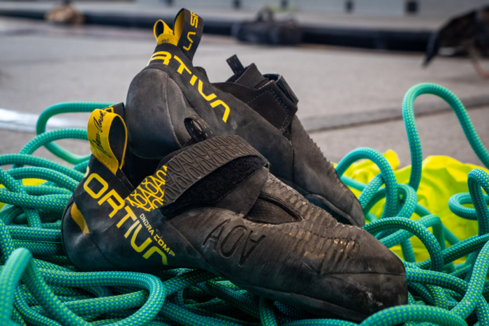 La Sportiva Ondra Comp in a climbing gym