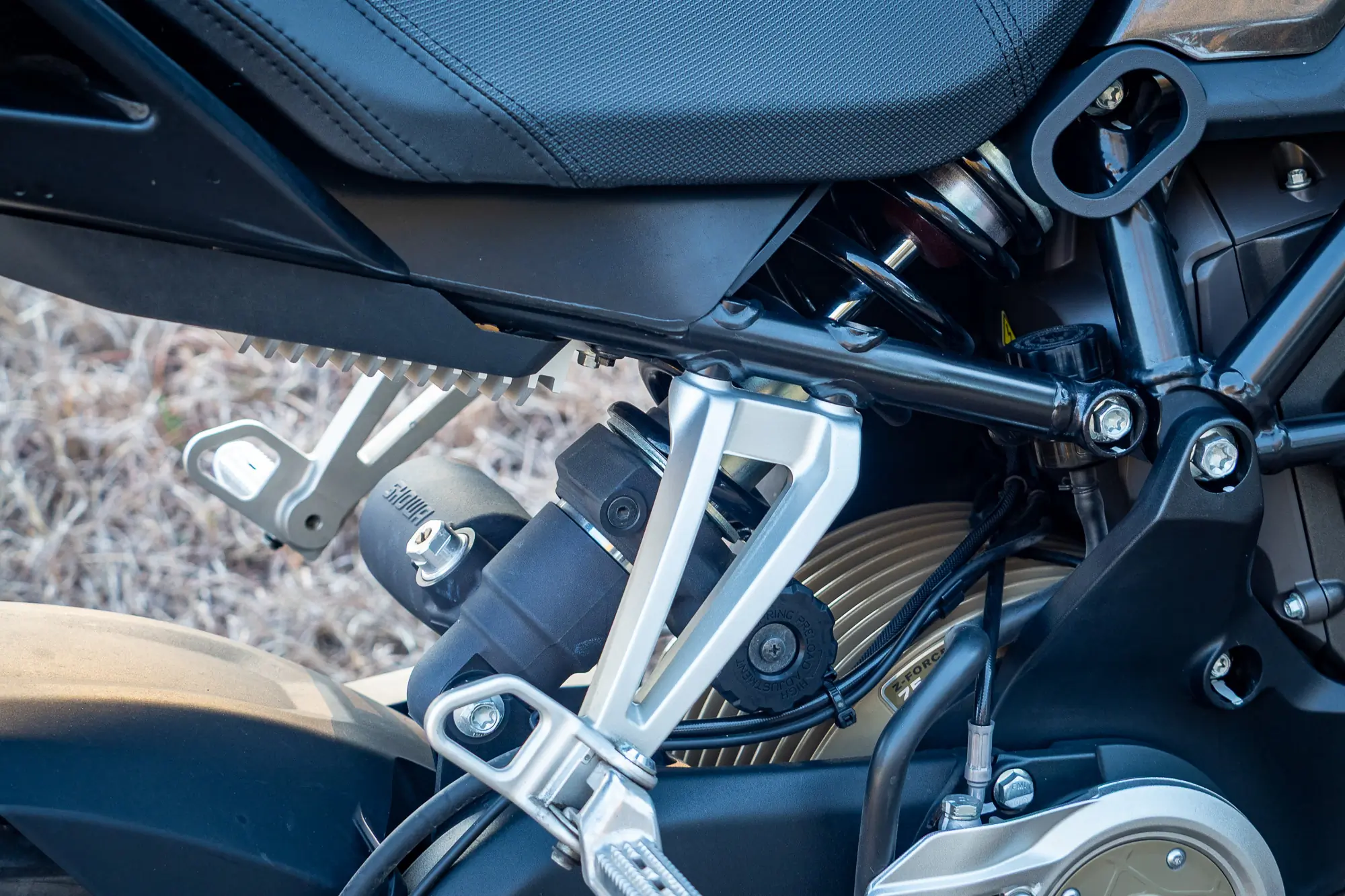 Showa rear shock on an electric motorcycle