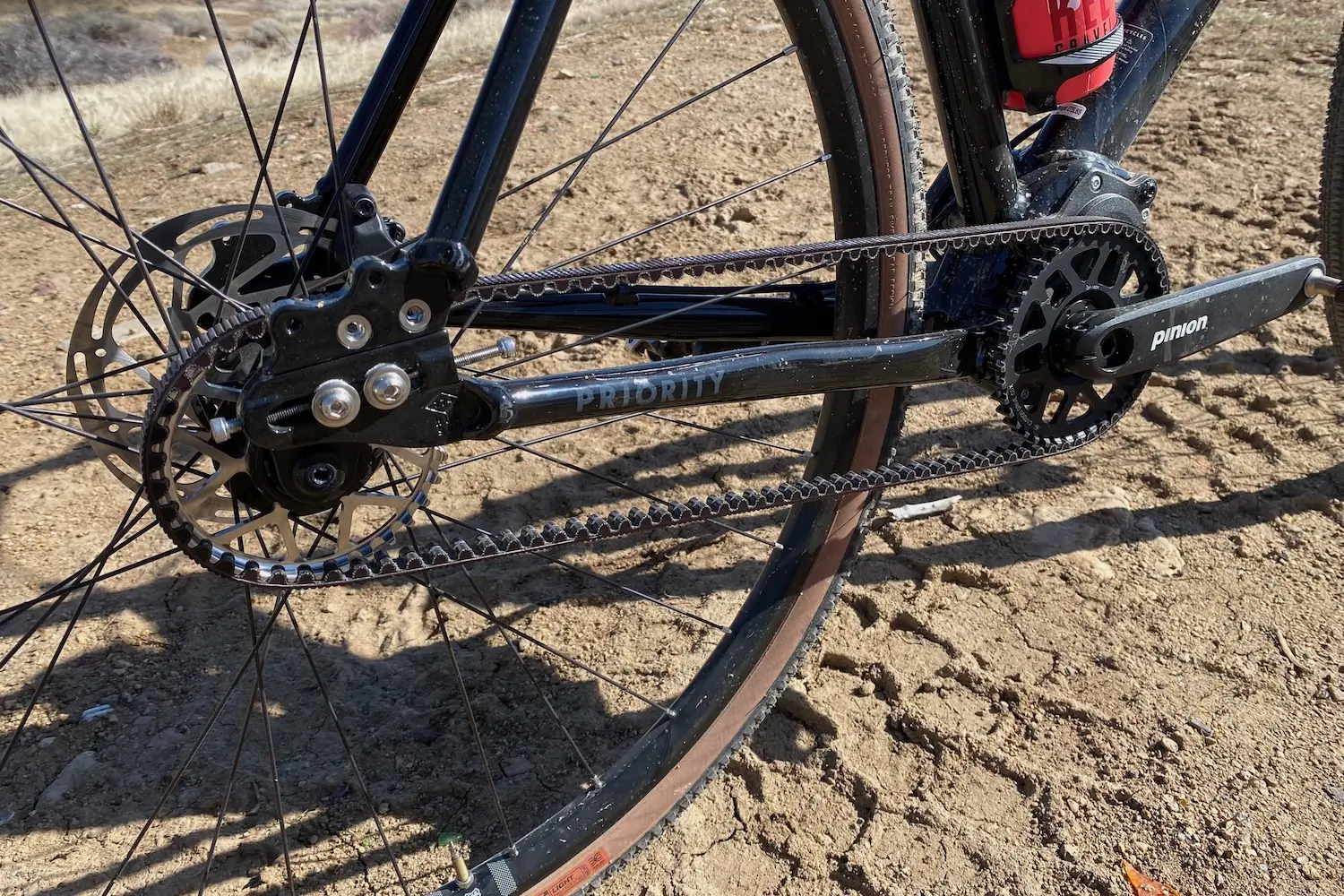 The Gates Carbon Drive belt on the Priority gemini