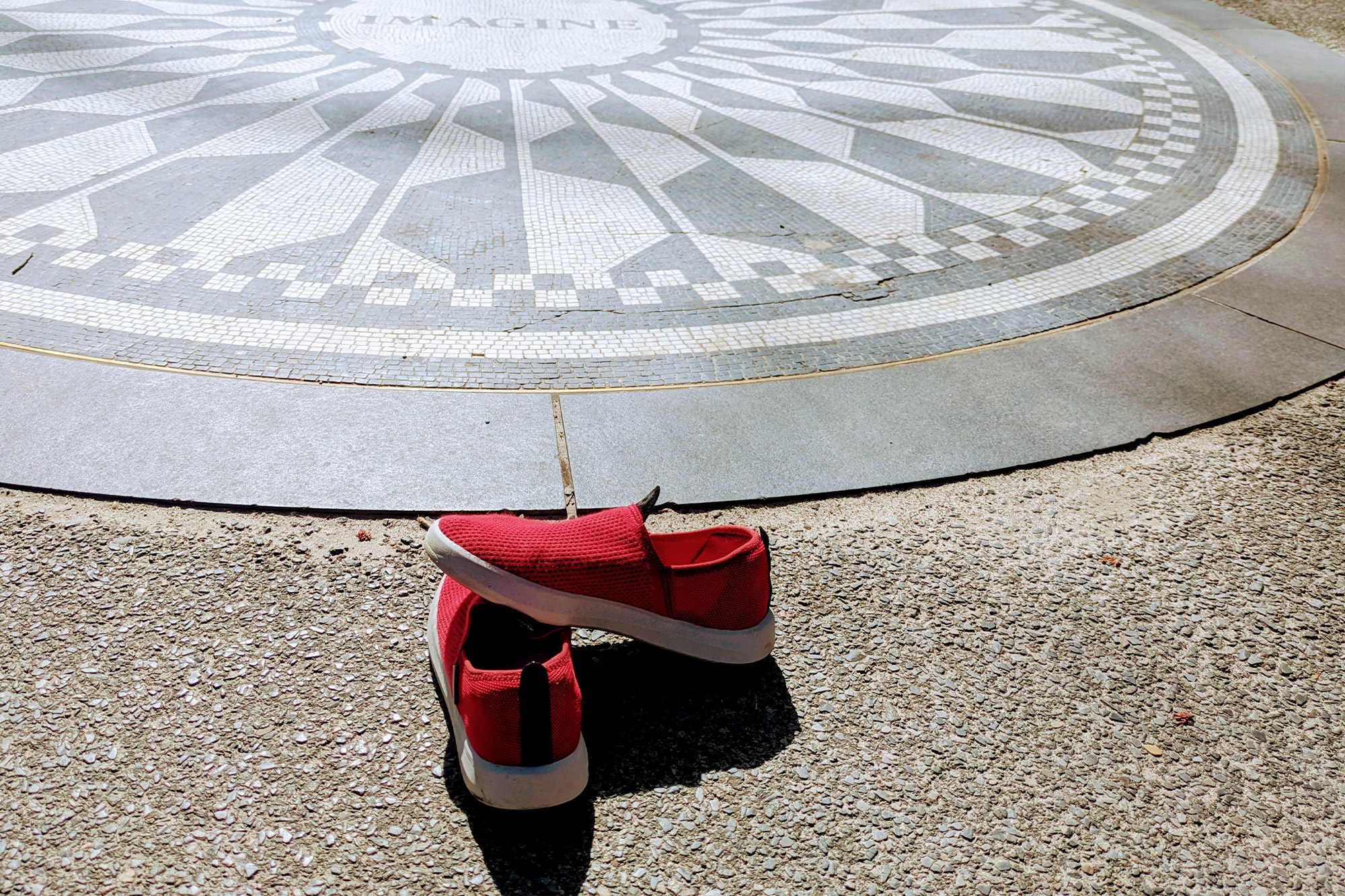 Roll Recovery Superplush Classic Women's Shoe placed near the Imagine mosaic in sunlight