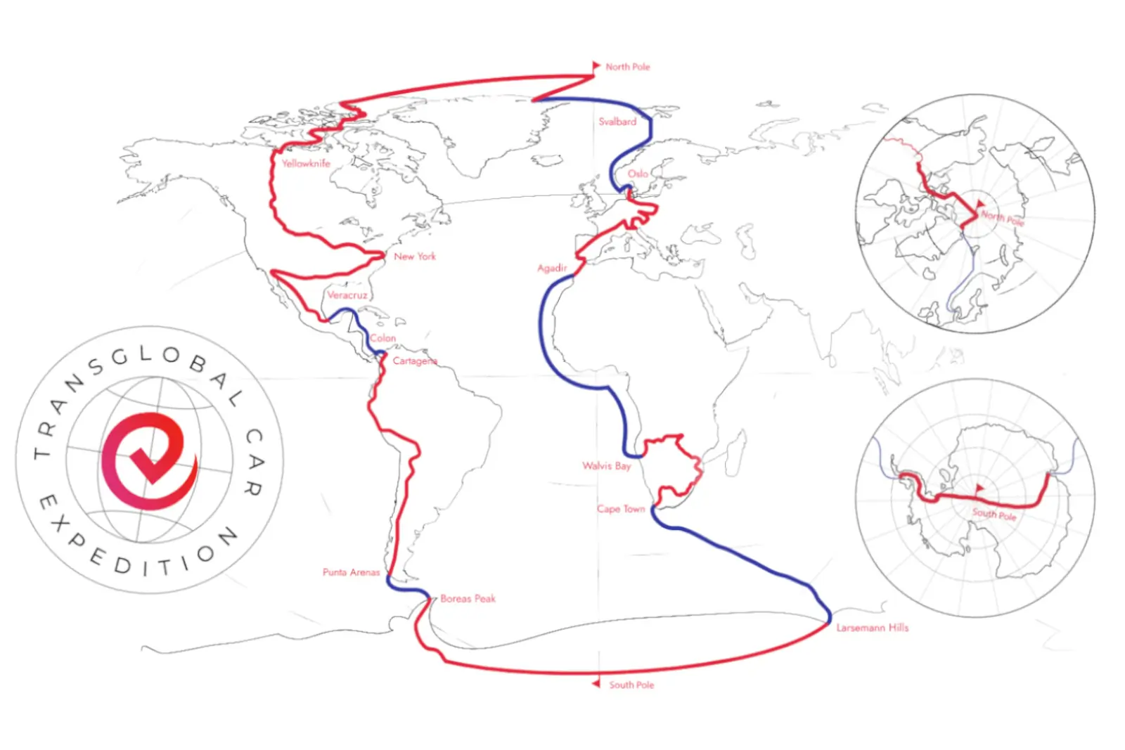 Transglobal Car Expedition route map