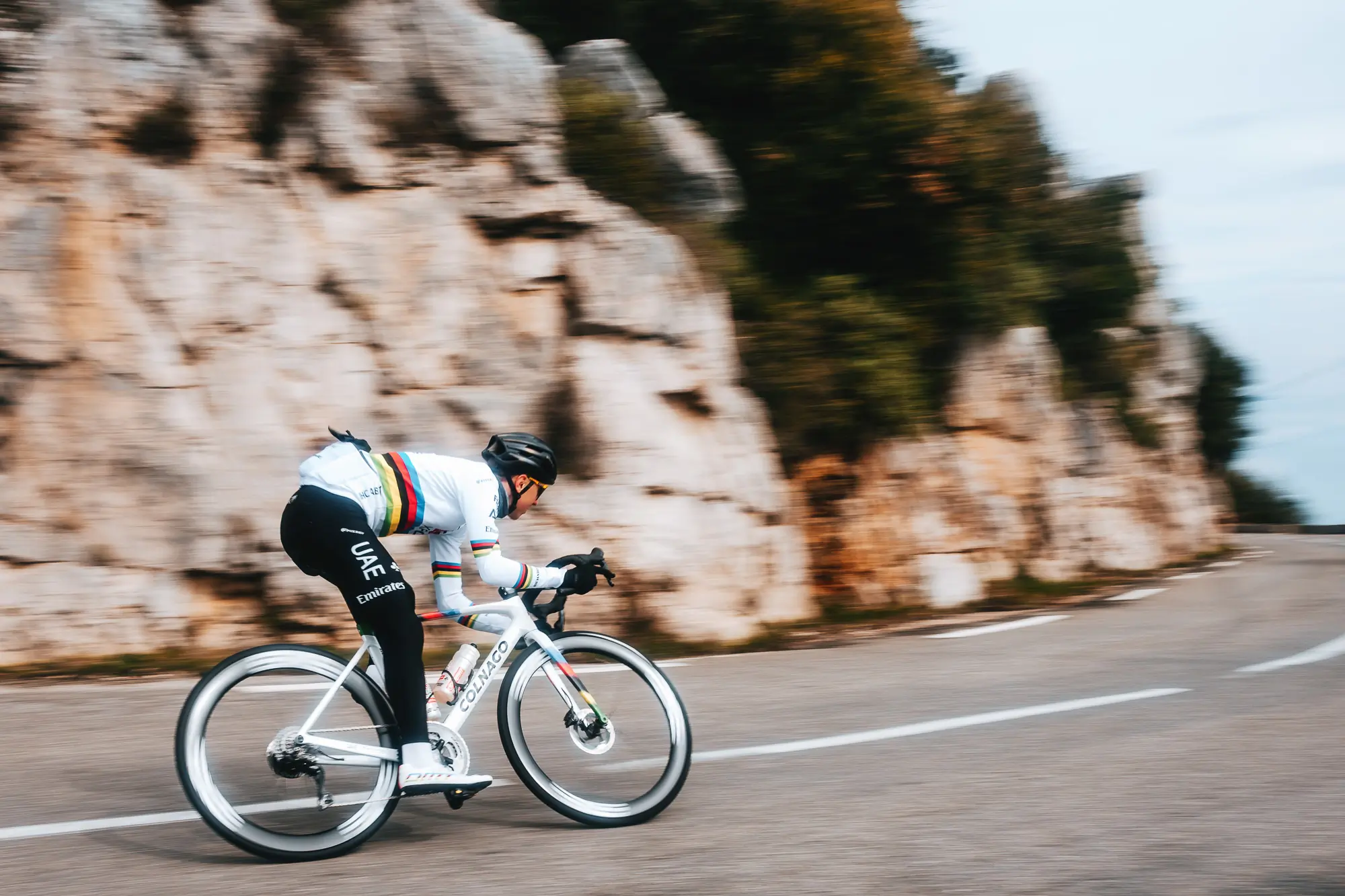 Tadej Pogačar on the Colnago V5Rs