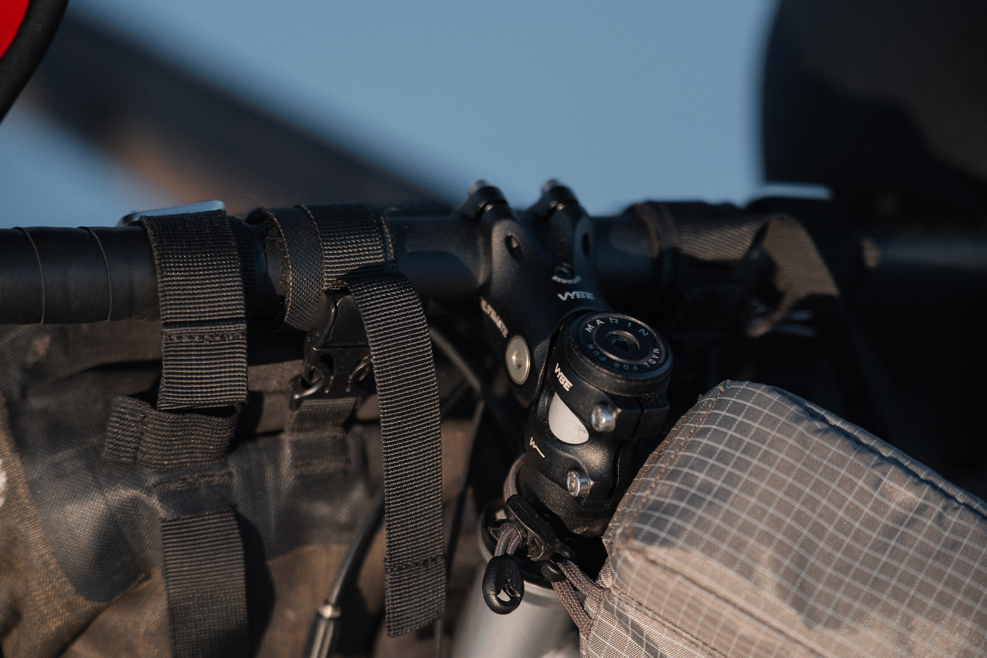 Top view of the Vybe Suspension Stem mounted on the bike