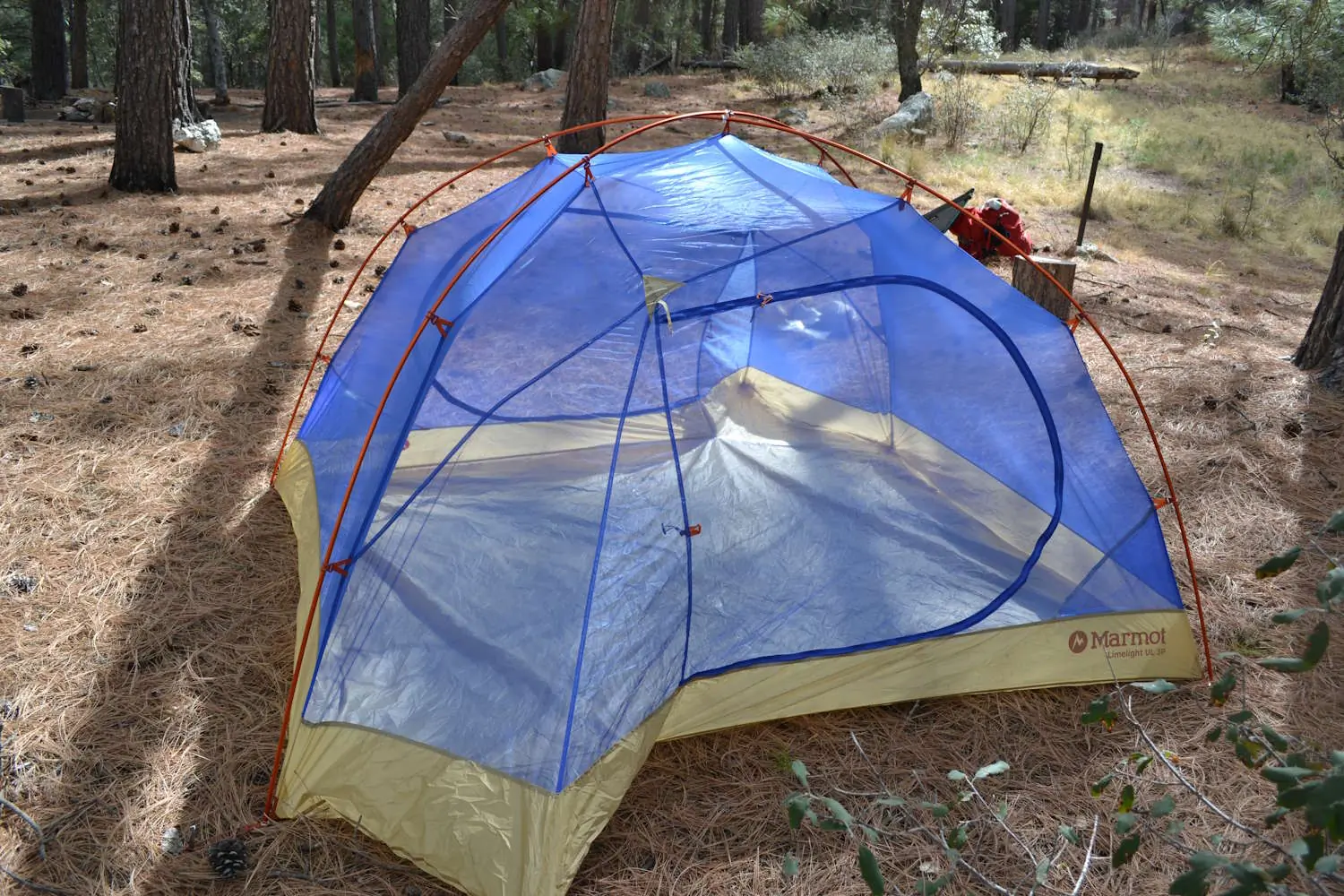 Marmot Limelight UL tent set up outdoors in a camping area
