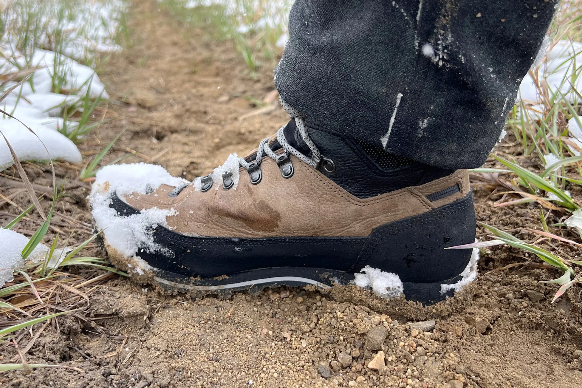 Crispi Lapponia III hunting boot on snowy trail