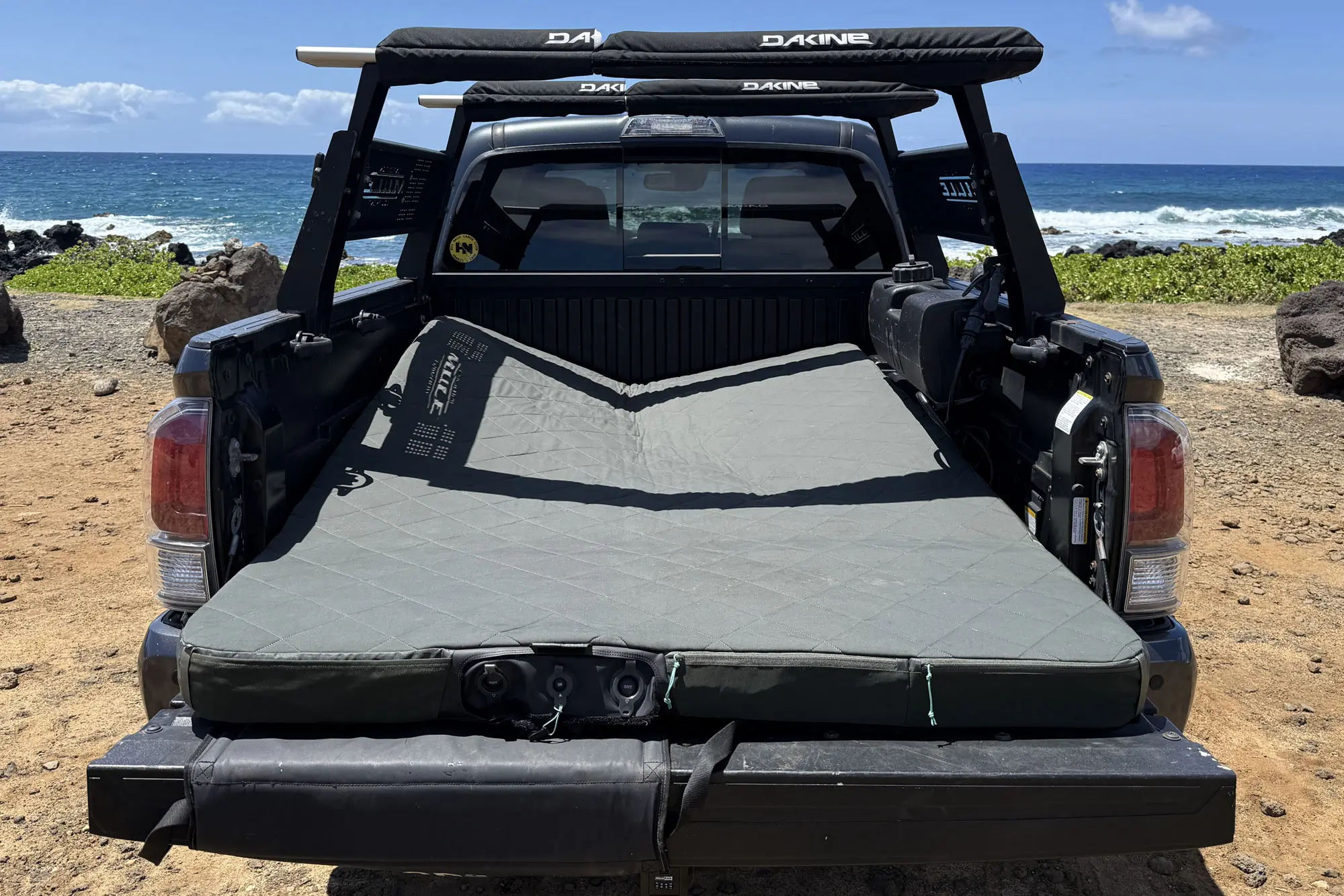 EXPED LuxeMat in a trunk of a truck