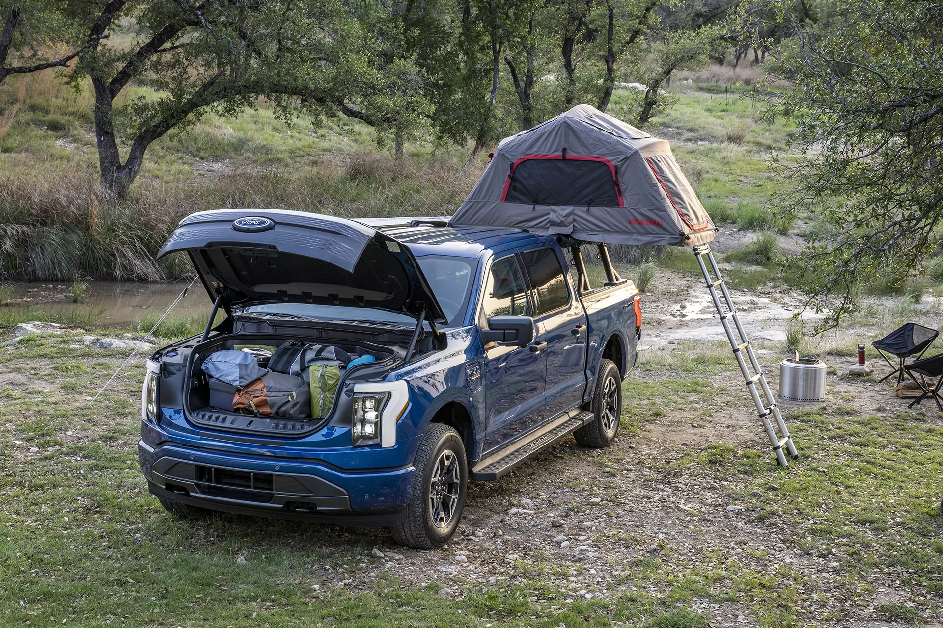 F-150 Lightning XLT camping