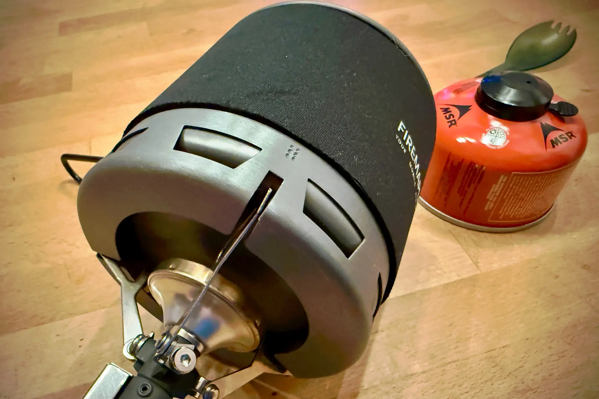 Firemaple Petrel Ultralight G2 Pot showing heat exchanger and burner connection