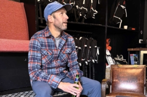 the author wearing the field grand flannel while testing