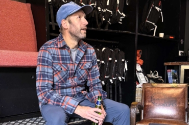 the author wearing the field grand flannel while testing