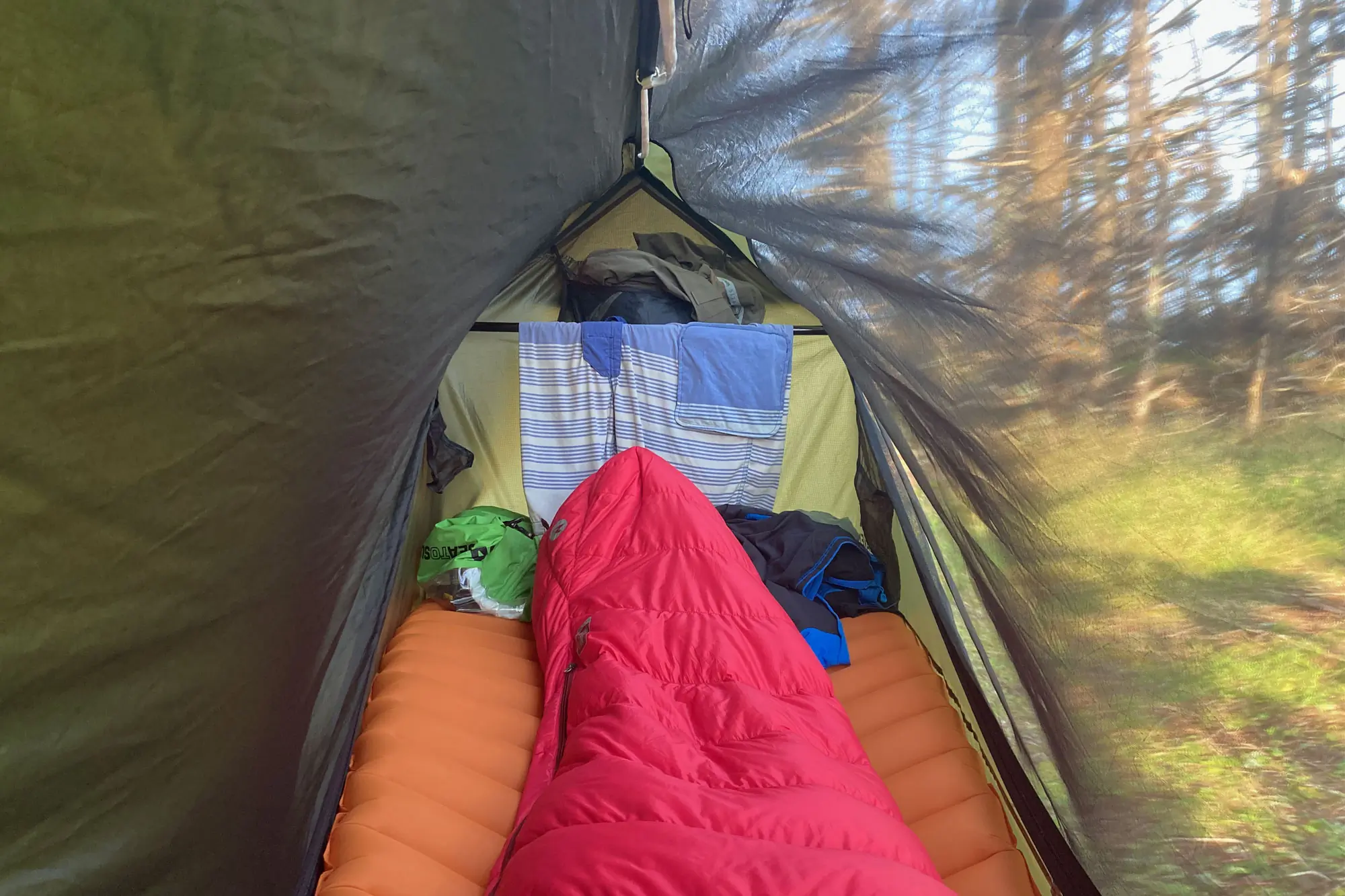 sleeping in the Haven XL Hammock Tent