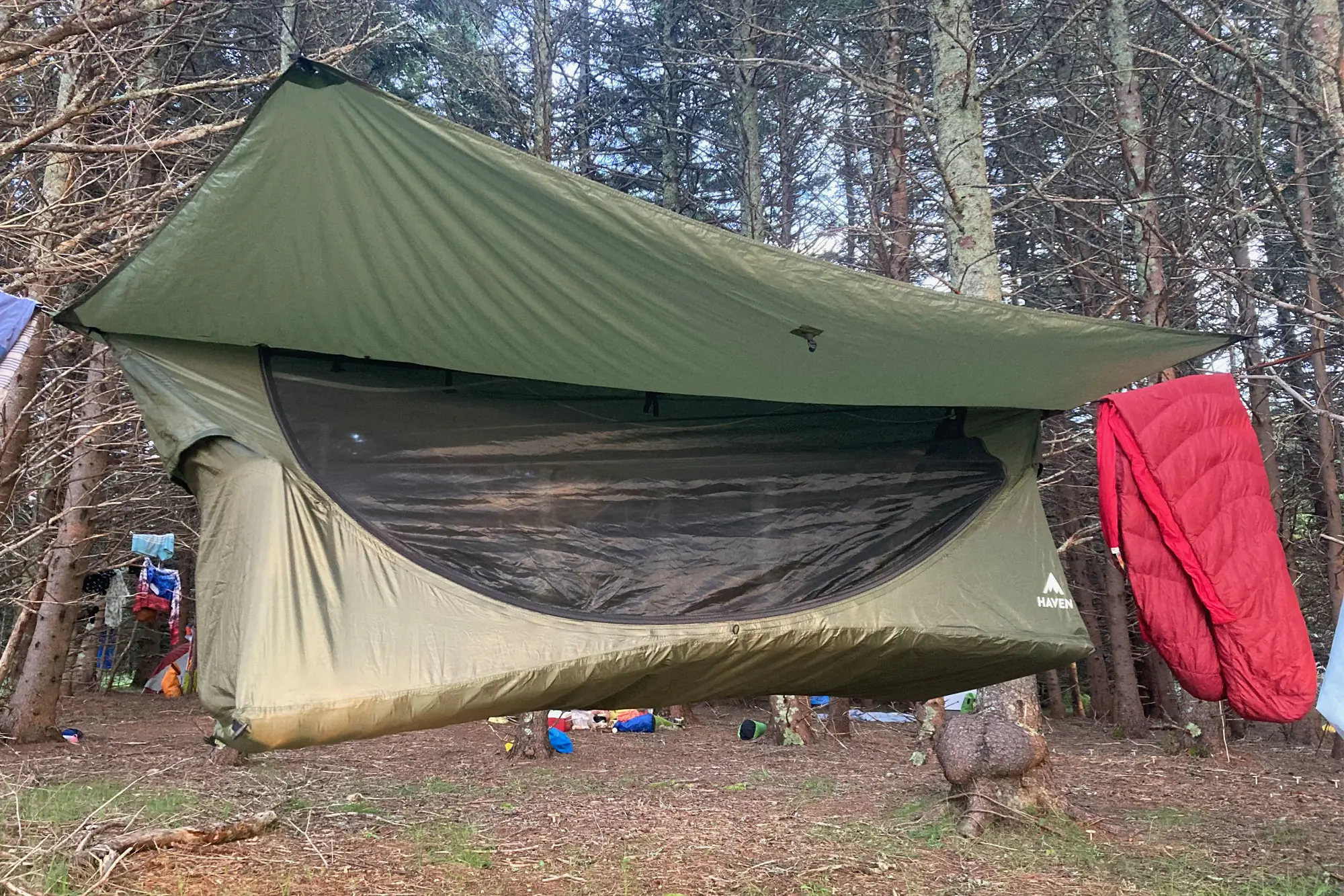 Haven XL Hammock Tent set up among the trees