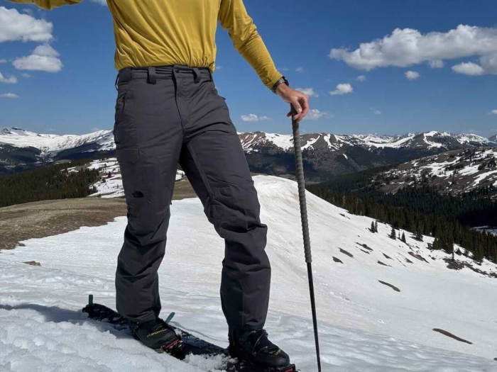 Man testing The North Face Men’s Freedom Pants on skis