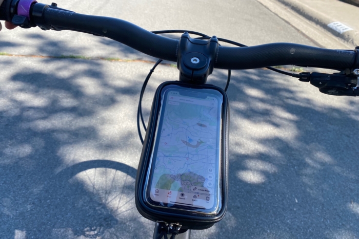 On a test ride with the Lezyne Smart Energy Caddy XL phone mount