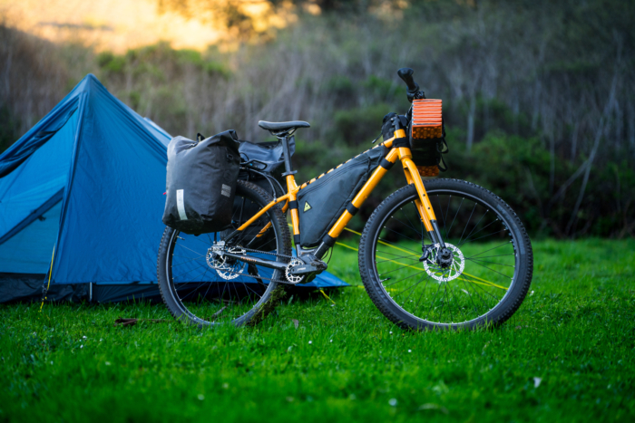 Priority Bicycles 600 Bruzer. outside tent