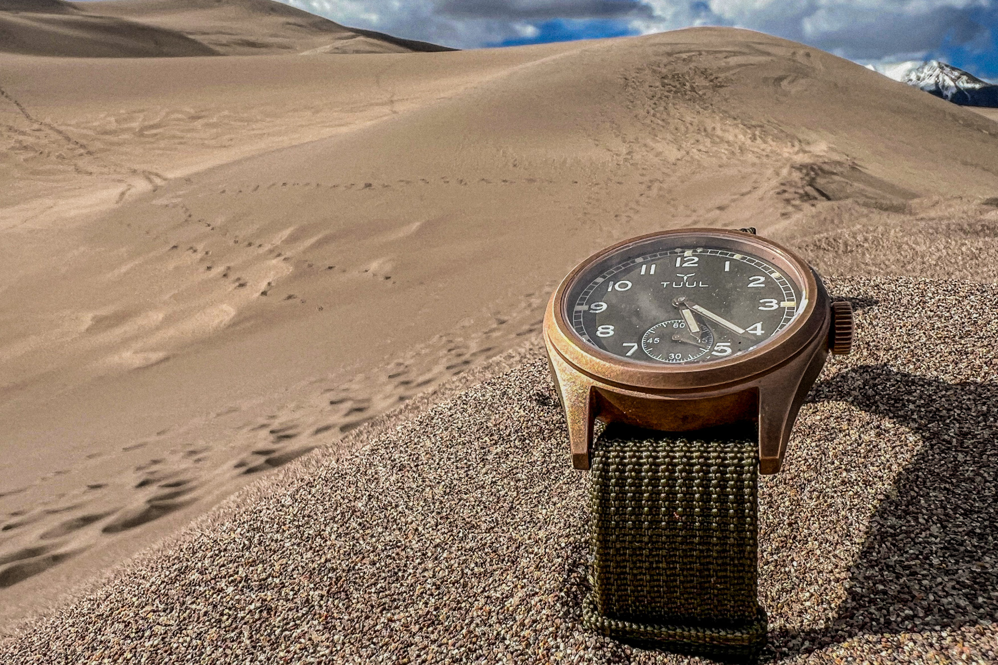 TUUL Filthy 13 watch on sand dune