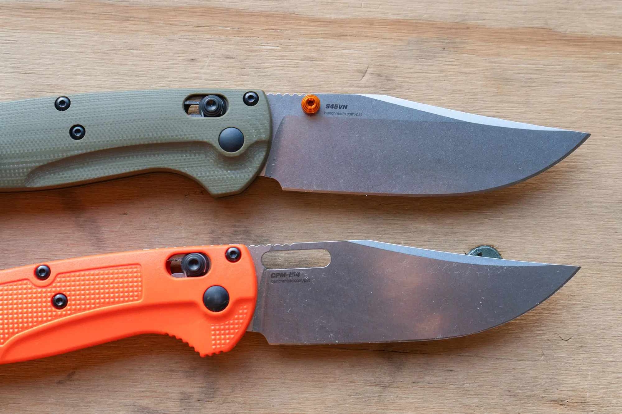 The Benchmade Taggedout G10 and Grivory version