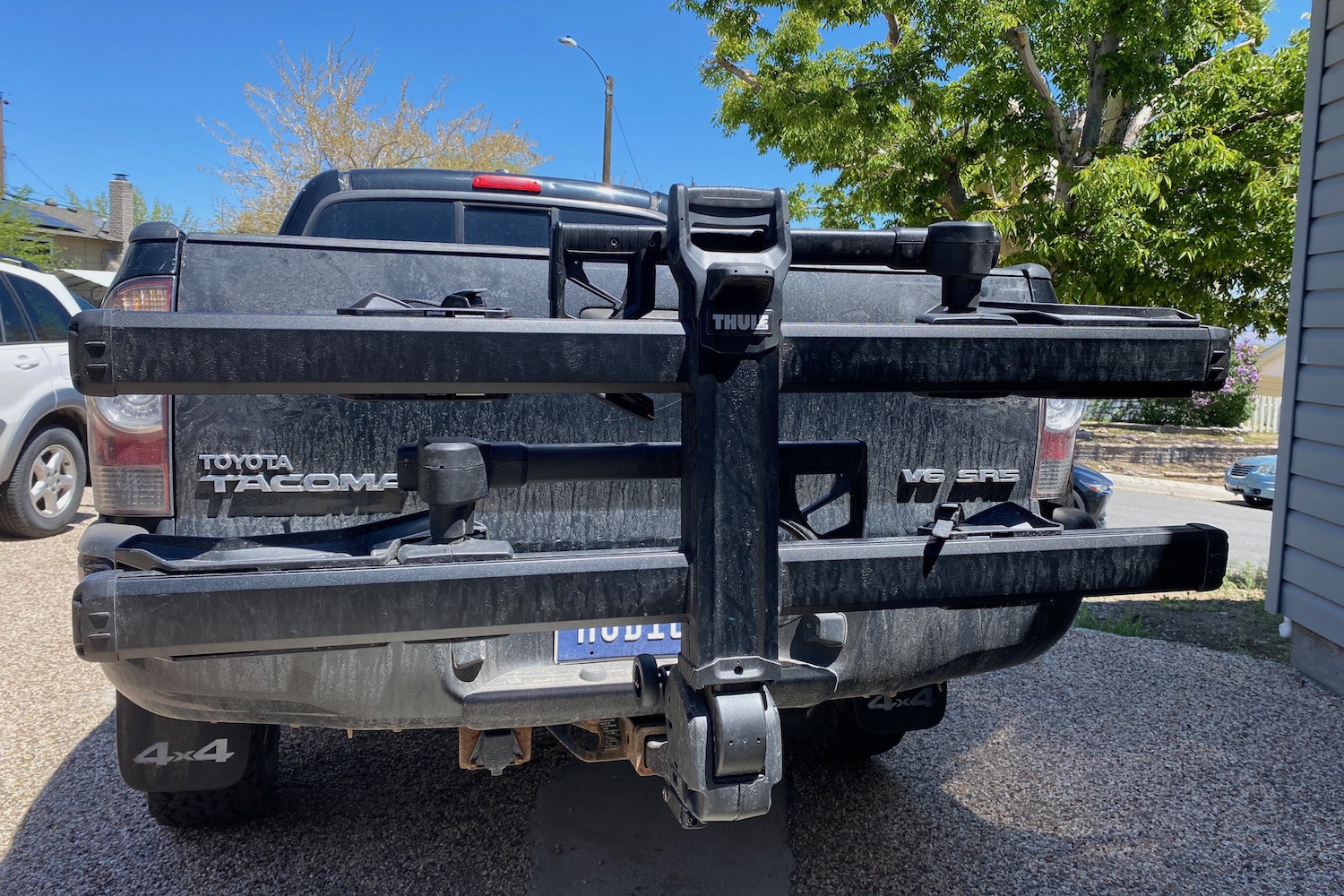 The Thule Verse folded up to reduce its profile when not in use