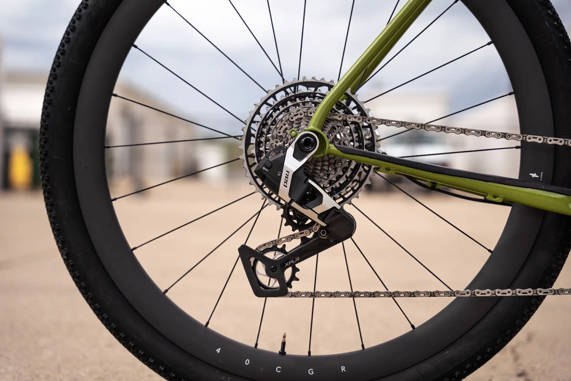 sram derailleur on reeb the sams pants bike