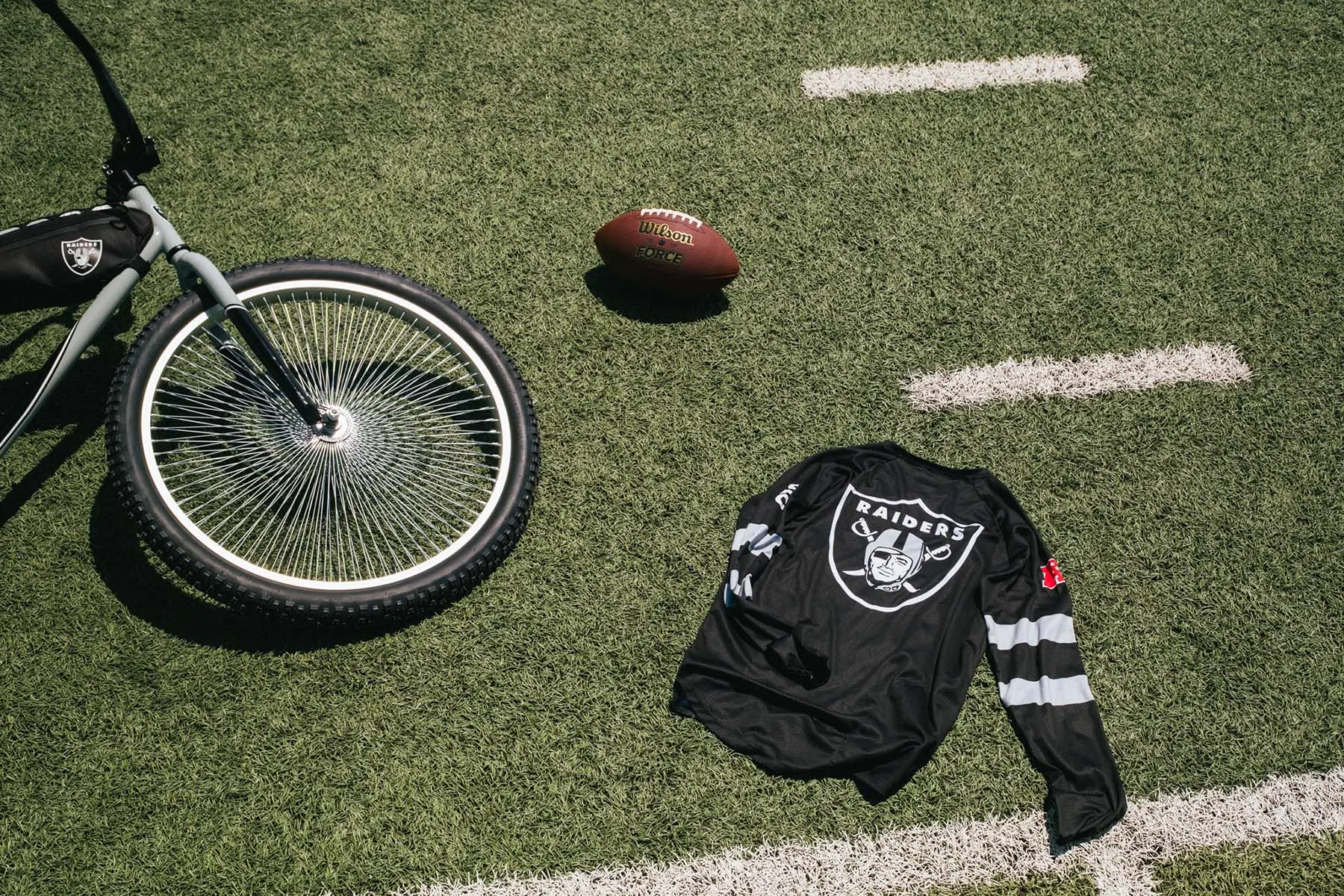 State Bicycle Co nfl raiders bike and jersey
