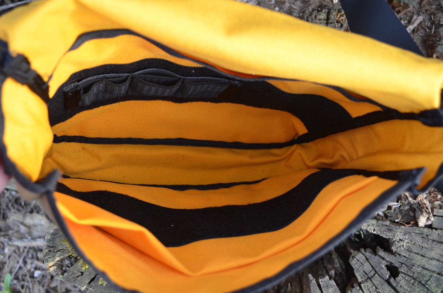 View of the interior of the Transit Bag.