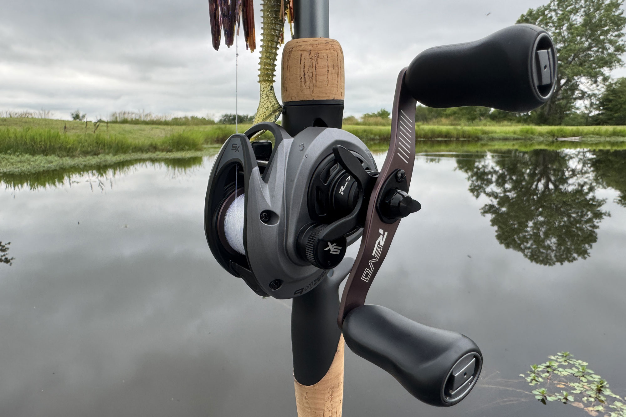 The Abu Garcia Revo SX Low Profile Reel upright