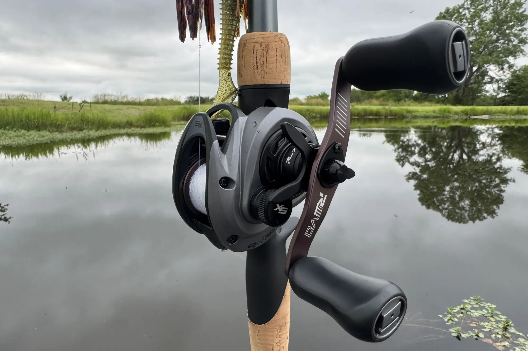 The Abu Garcia Revo SX Low Profile Reel upright