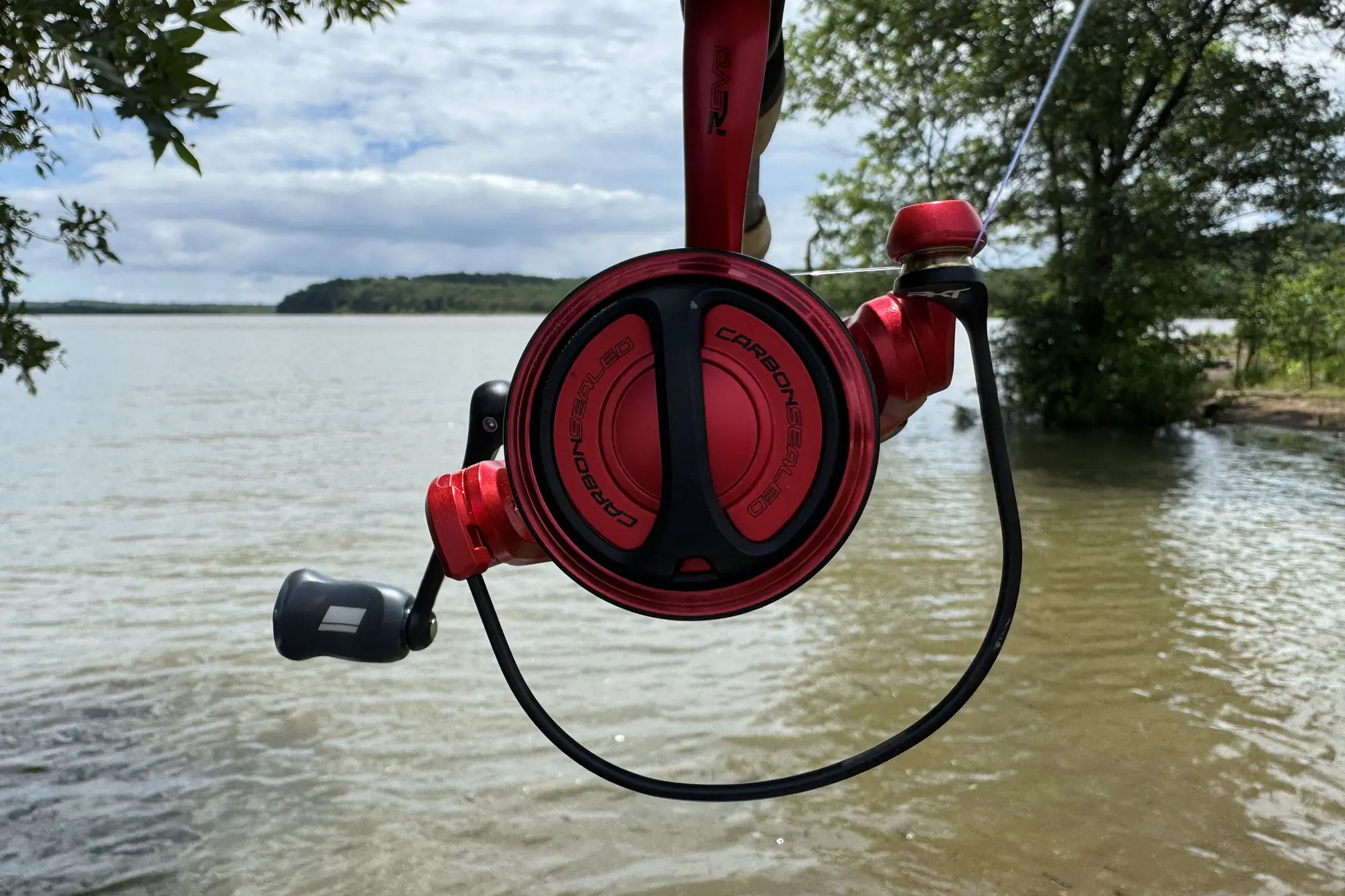 Abu Garcia Revo Rocket Spinning Reel above the water