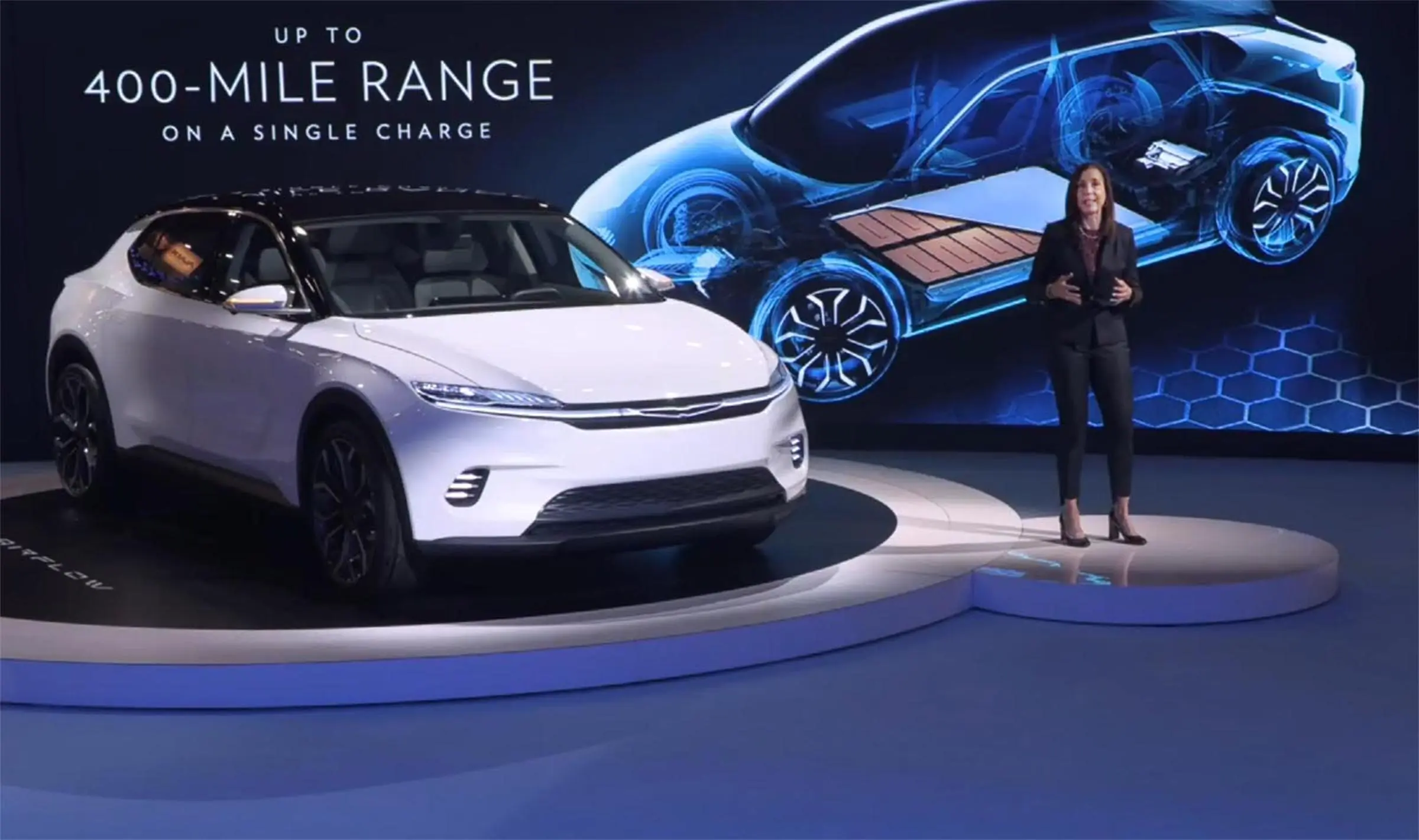 Christine Feuell with Chrysler Airflow concept