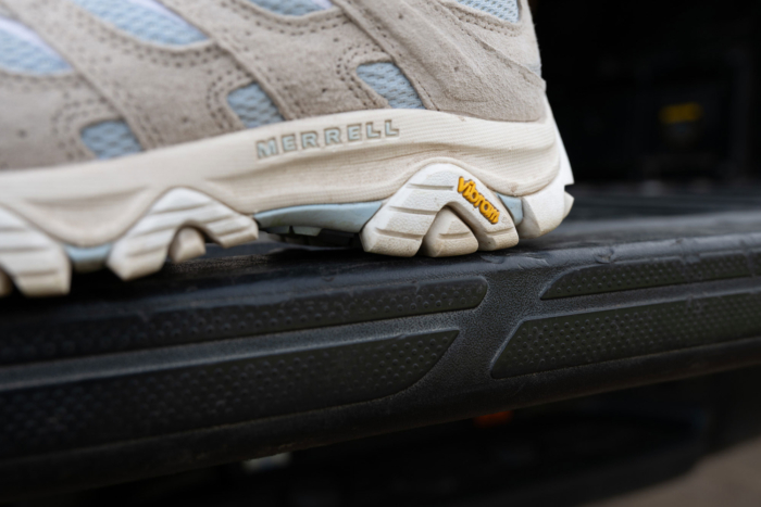 Close up of a Merrell Moab 3 Vibram sole