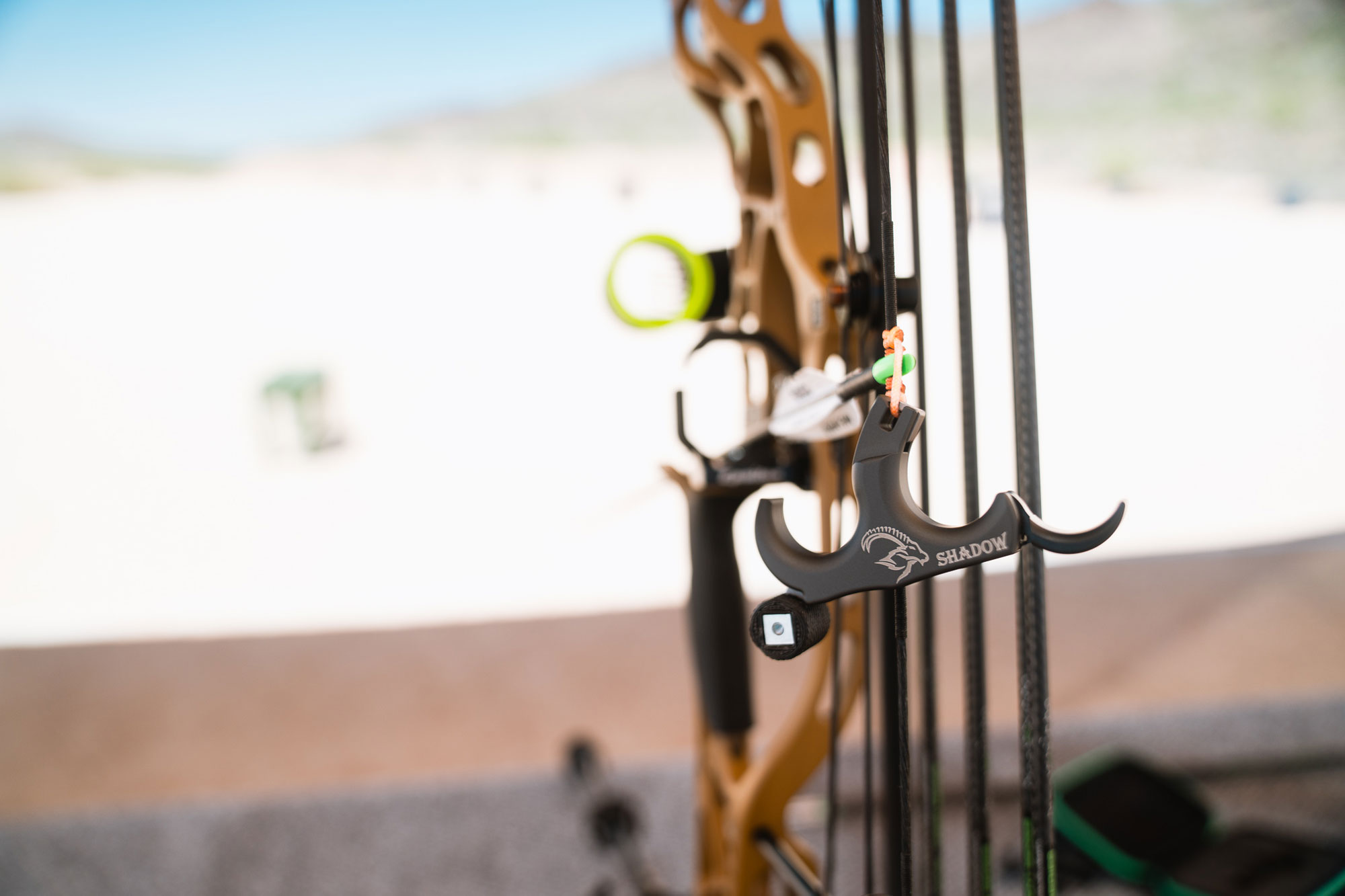 Evolution Outdoors Shadow Thumb Button Release hanging on a rope