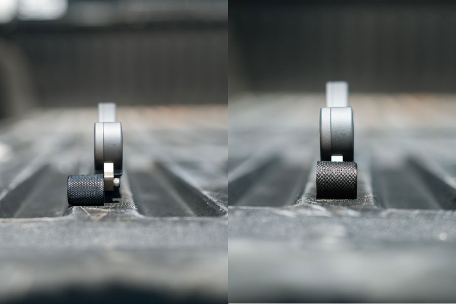 Evolution Outdoors Shadow Thumb Button Release on the surface