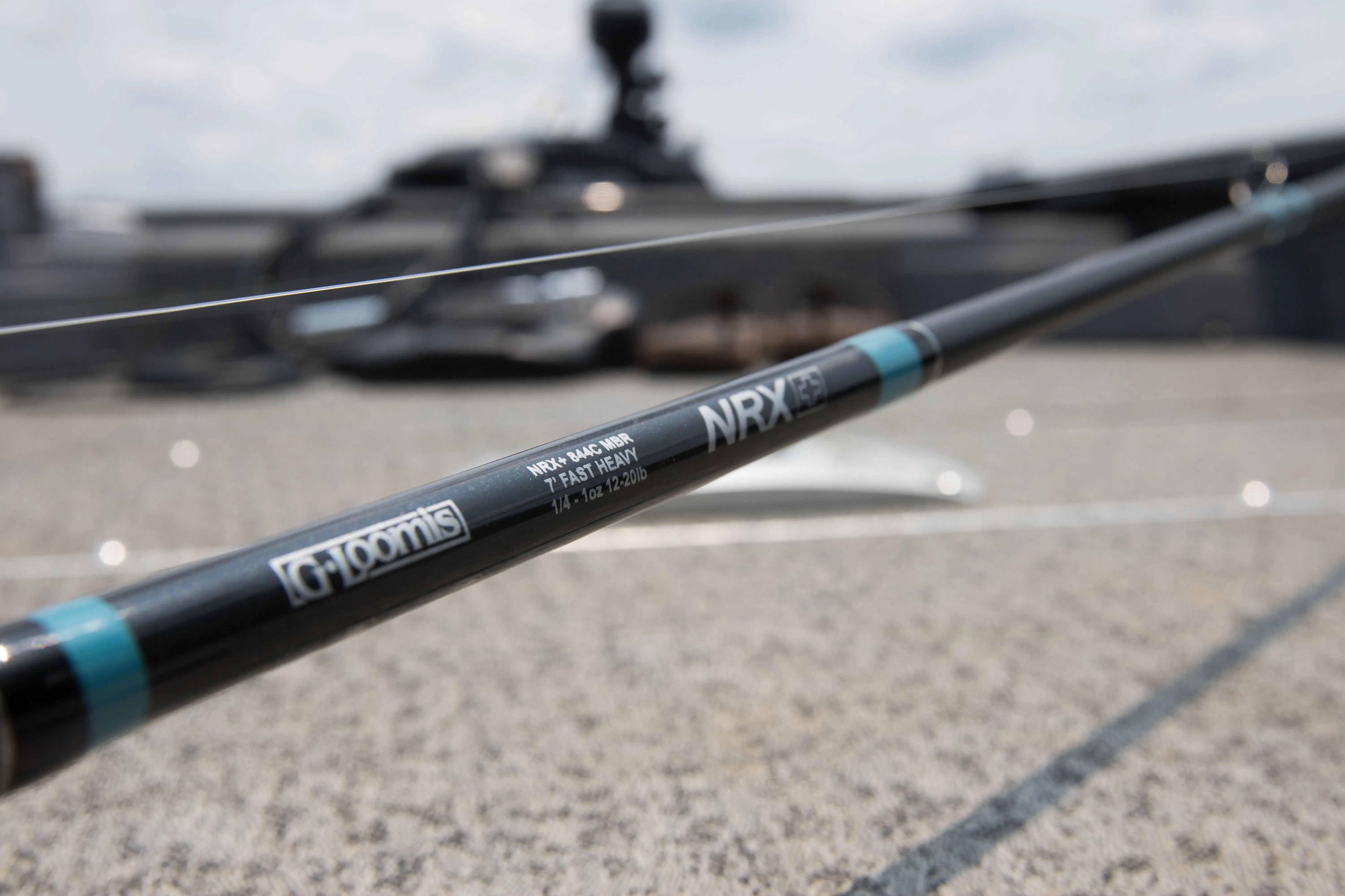 The G. Loomis NRX+ on a boat deck