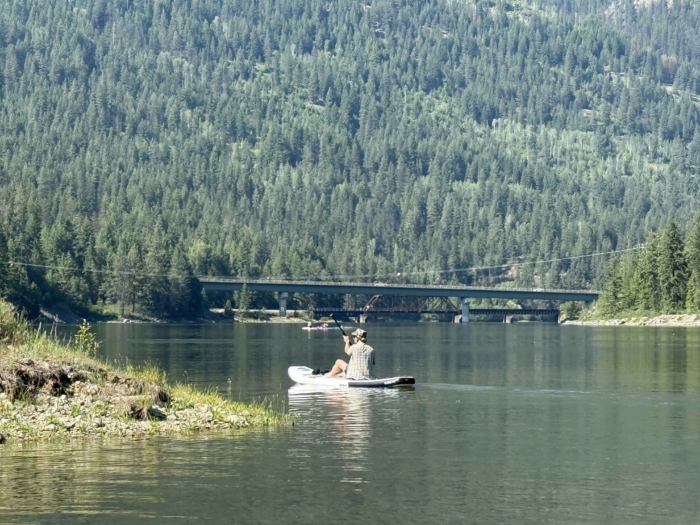 paddling the NRS Clean 110 SUP