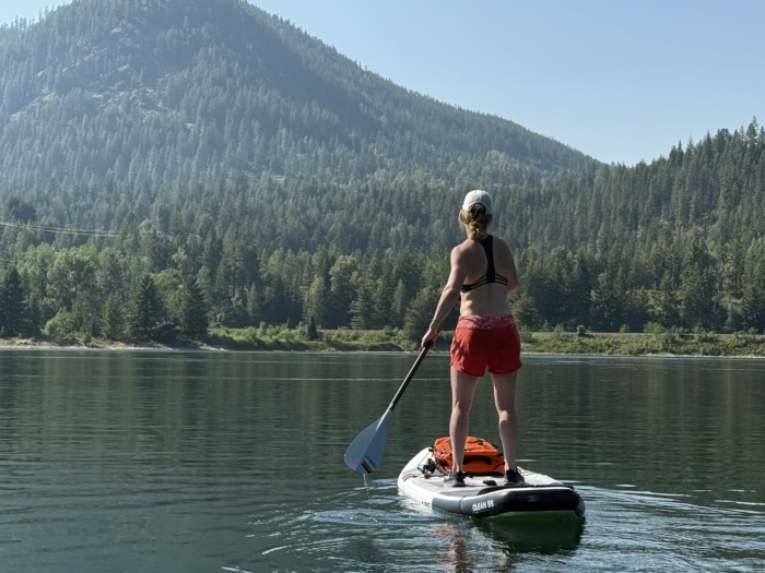 View of the tail rocker on the NRS Clean 96