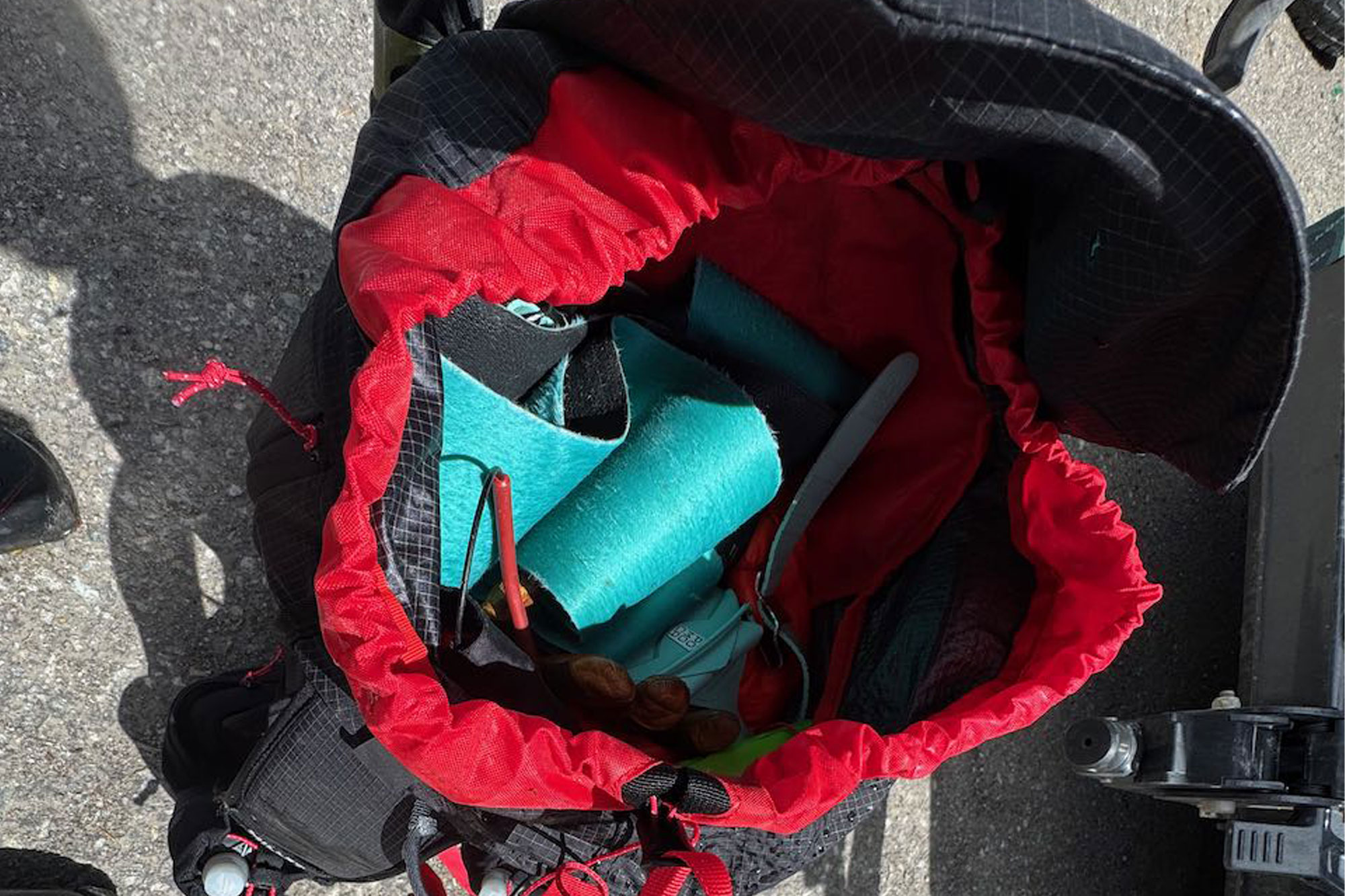 the interior of Millet’s new Trilogy Sky 25+ backpack