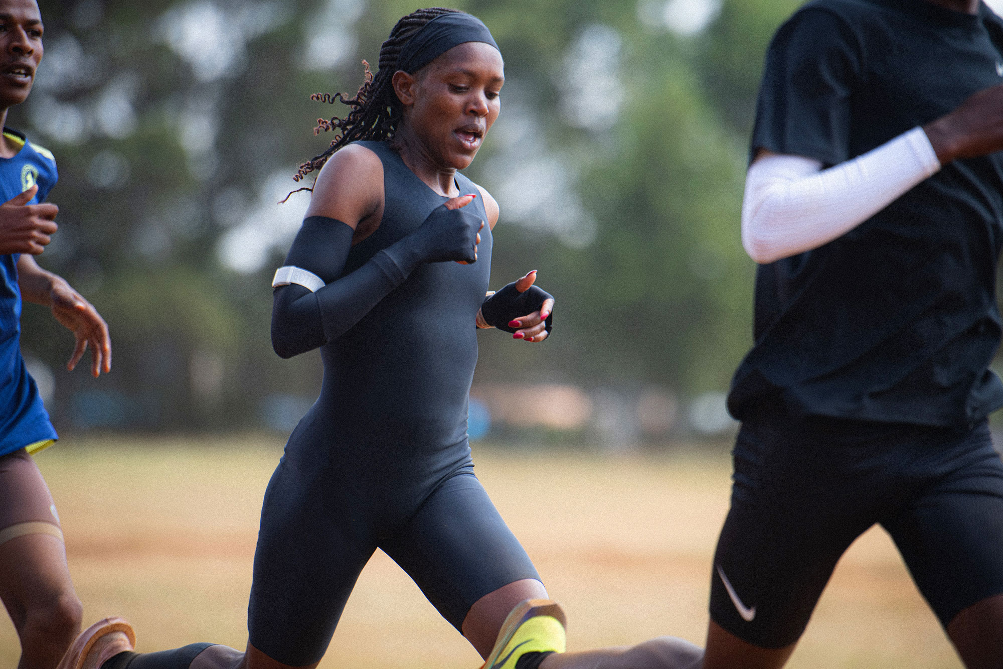 Faith Kipyegon training in Nike’s Fly Suit