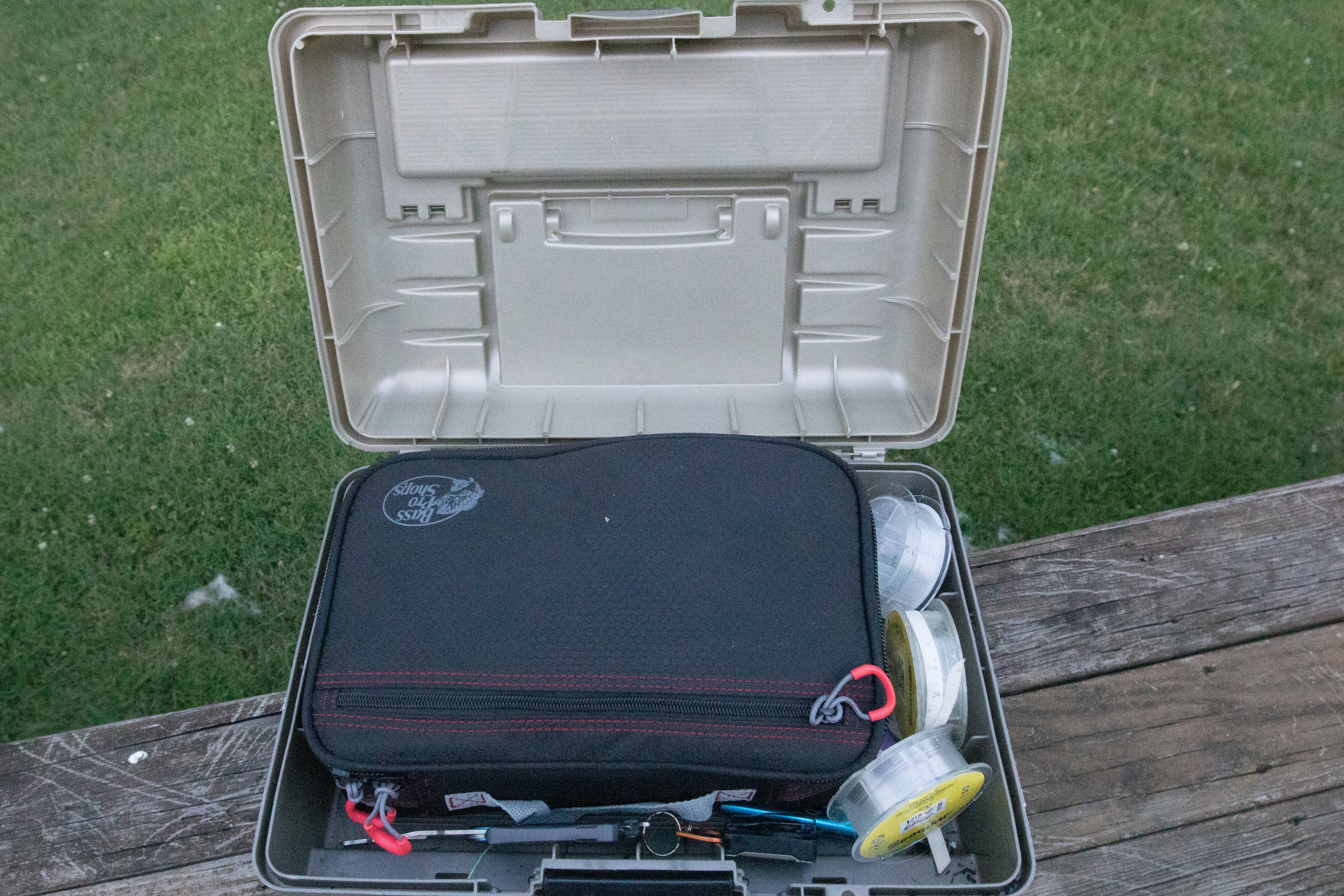 The top latch of the Plano Guide Series Stowaway Rack System Opened