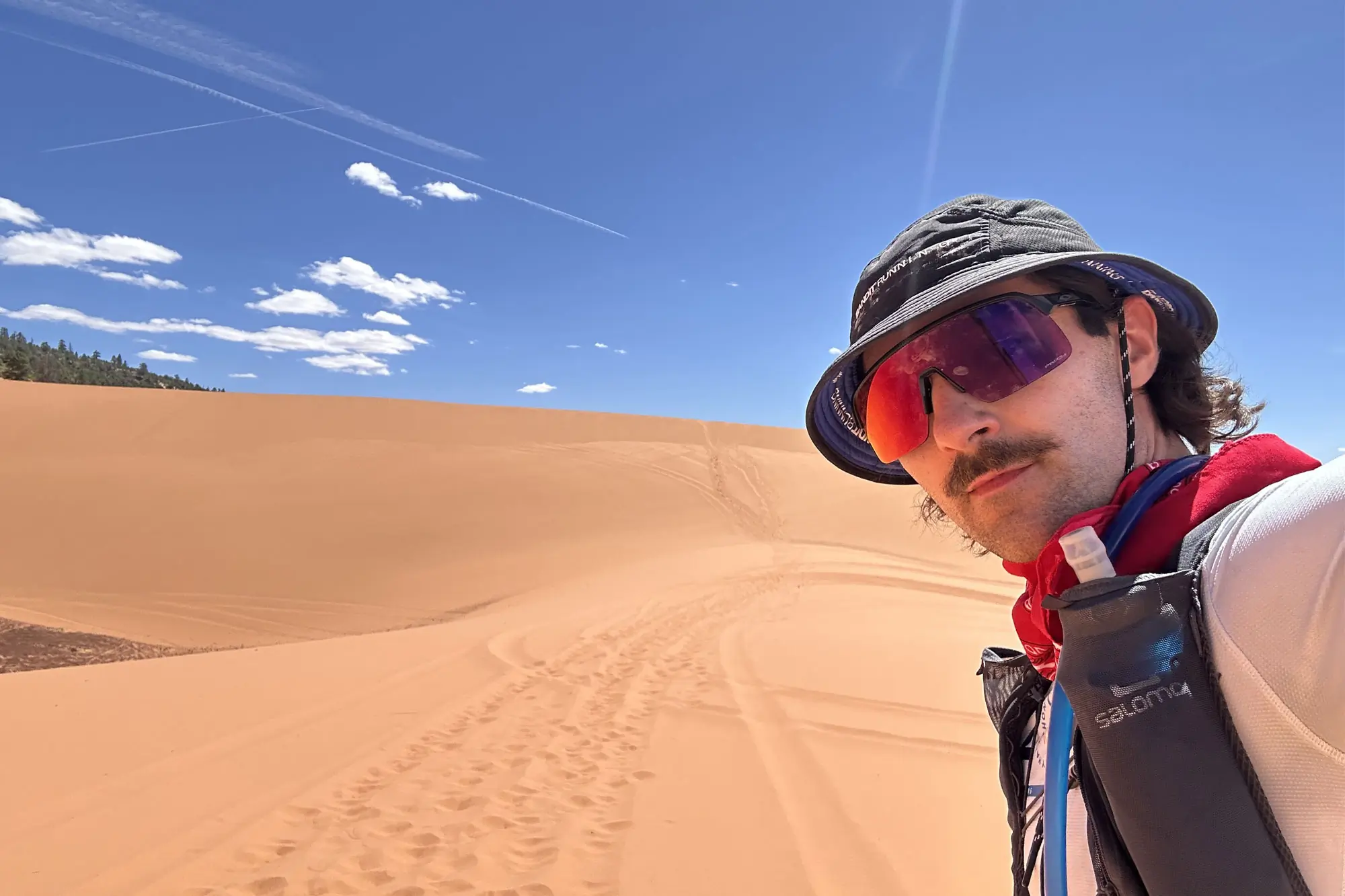 during the race selfie