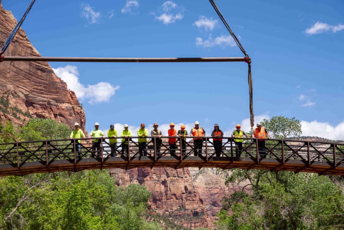 Moving the Emerald Pools Bridge