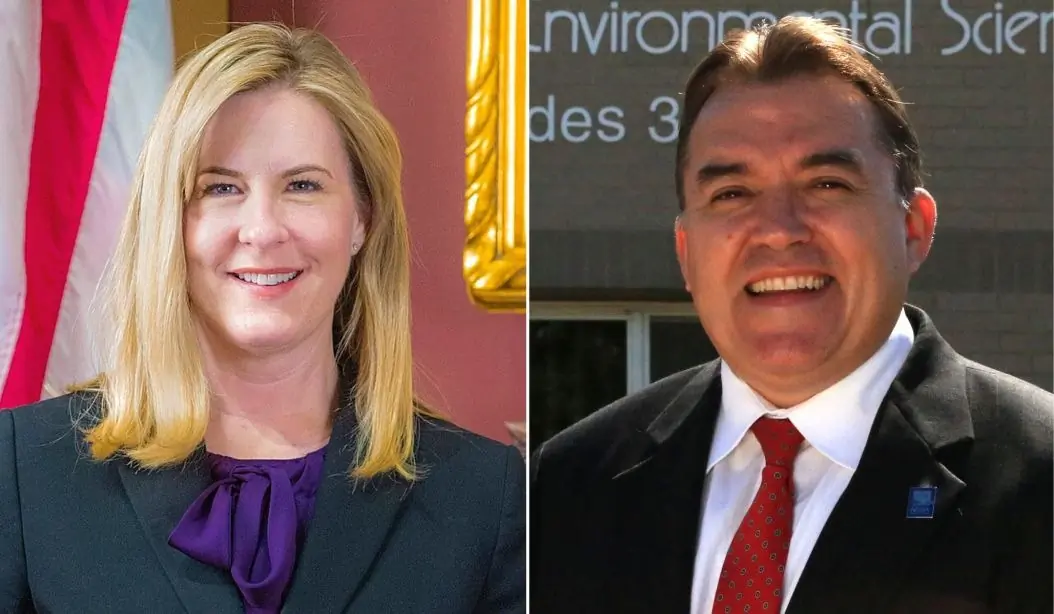 Minnesota State Representative Melissa Hortman, left, and State Senator John Hoffman, right