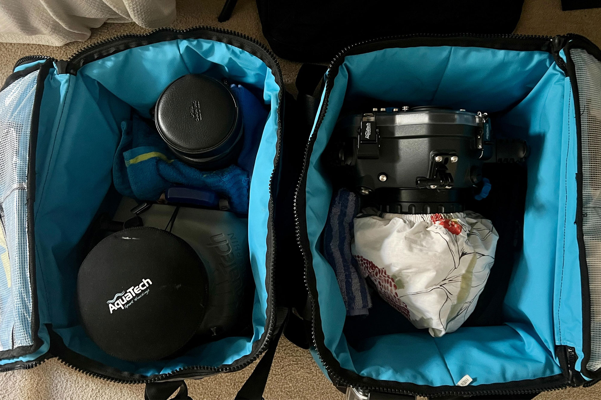 a shower cap on a camera lens