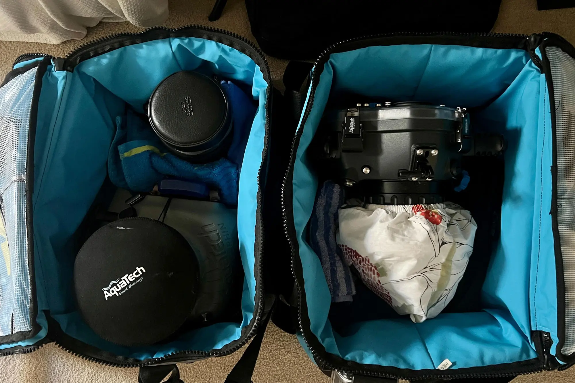 a shower cap on a camera lens