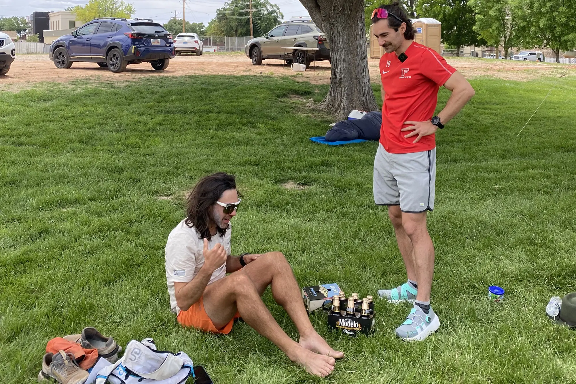 having beers together