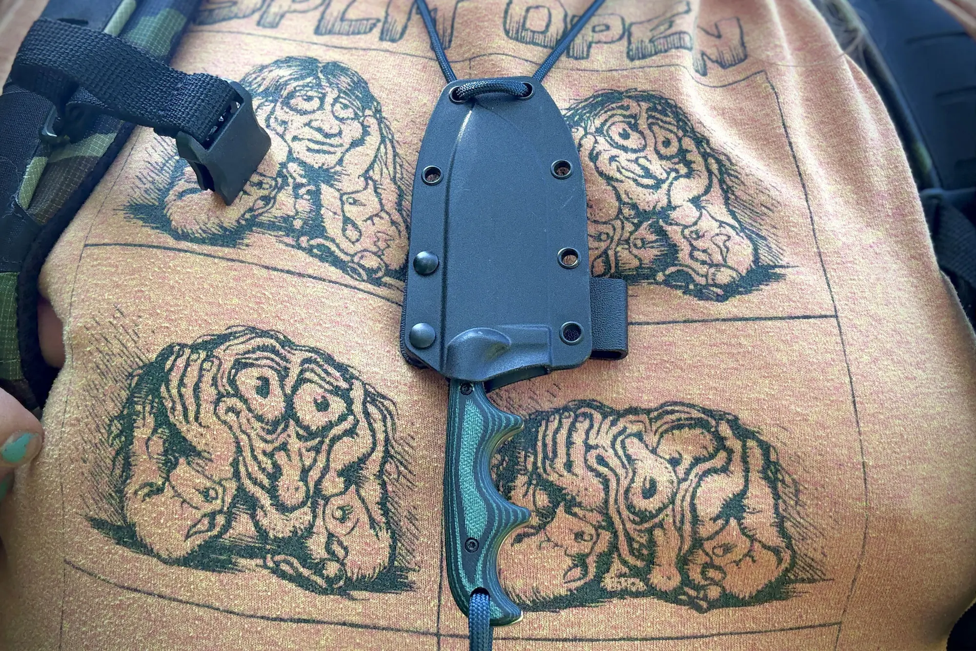 CRKT Minimalist Nessmuk around the neck