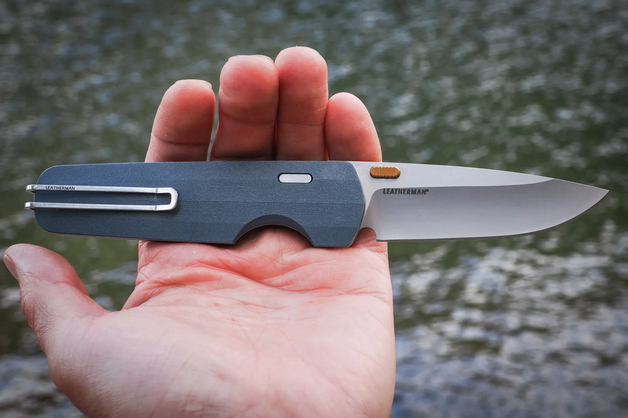 Leatherman Blazer pocket knife in hand