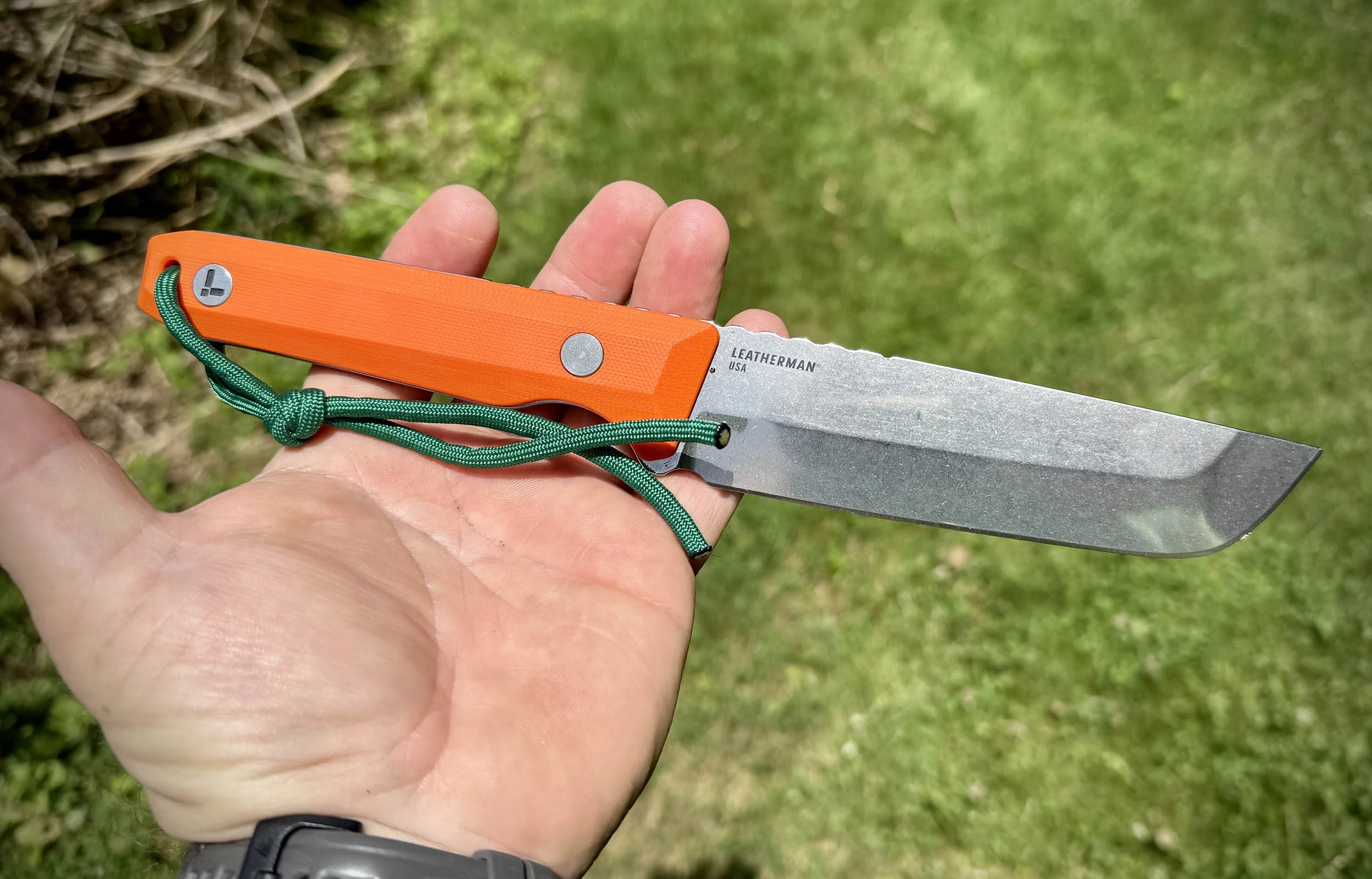 Leatherman Pioneer knife in a hand