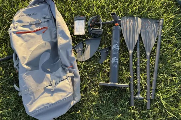 Retrospec June Inflatable SUP on the ground