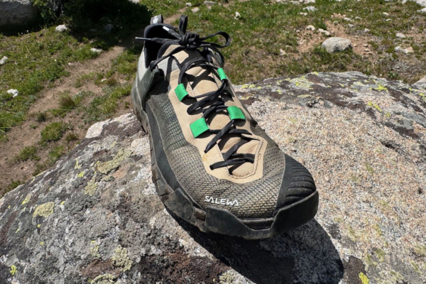 Salewa’s new Wildfire NXT on a rock