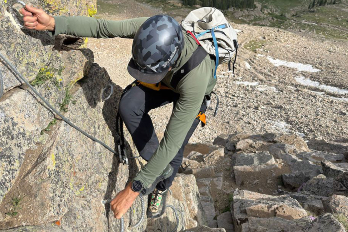 climbing in Salewa Wildfire NXT